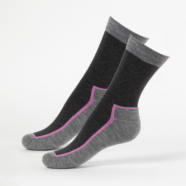 NEVADA SOKKER 2 PAR Grå/rosa 36-40