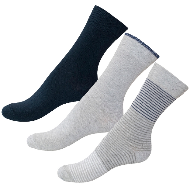 BESSIE SOKKER 3 PAR Grå/marine 36-40