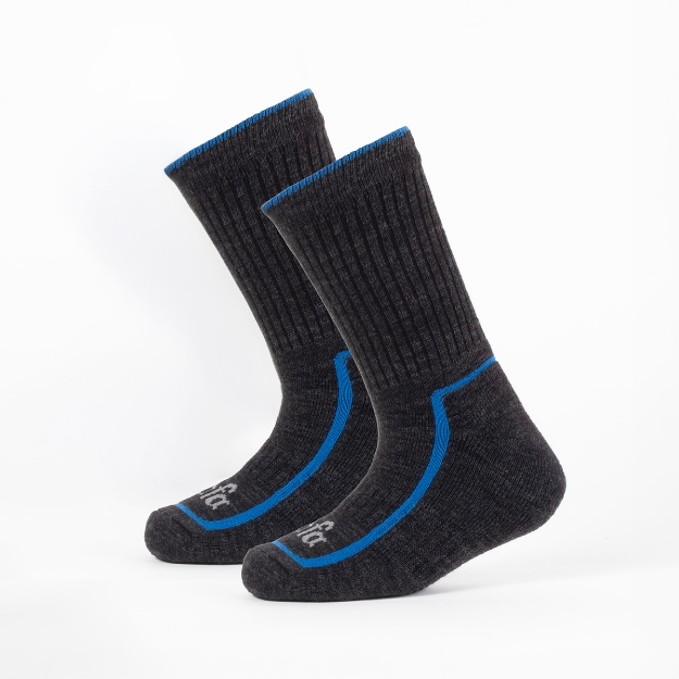 ARIZONA SOKKER 2 PAR  Gråmelert/blå 23-26