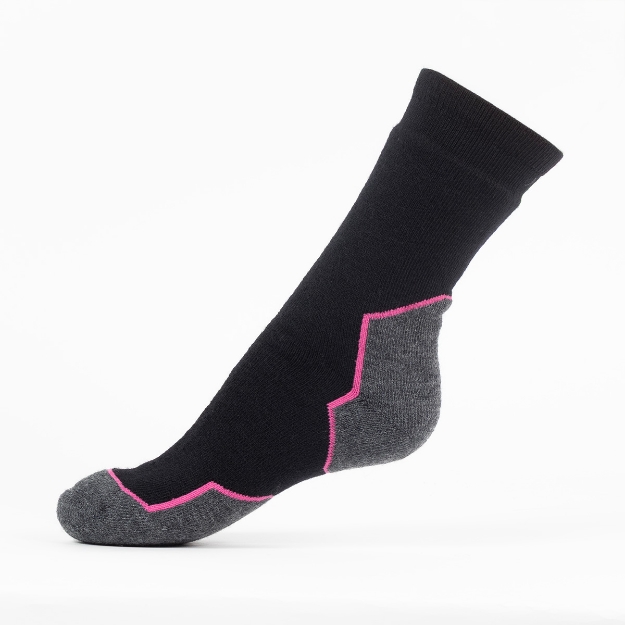 HAGA SOKKER Svart/rosa 37-40
